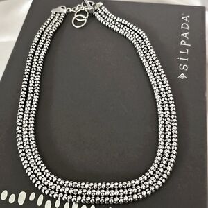 Silpada  Sterling Silver  Popcorn  Triple Strand Necklace N1108 34 grams! Firm
